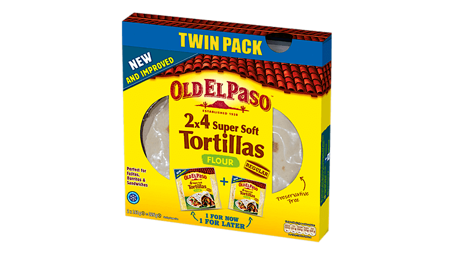 handy twin pack of Old El Paso's flour tortillas